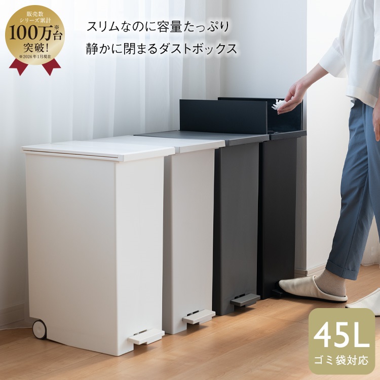 KEYUCA両開きダストボックス LL（42L） ゴミ箱