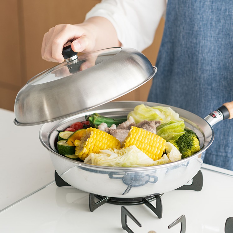 フライパン用フタ付きステンレス蒸し器 / フライパン別売り