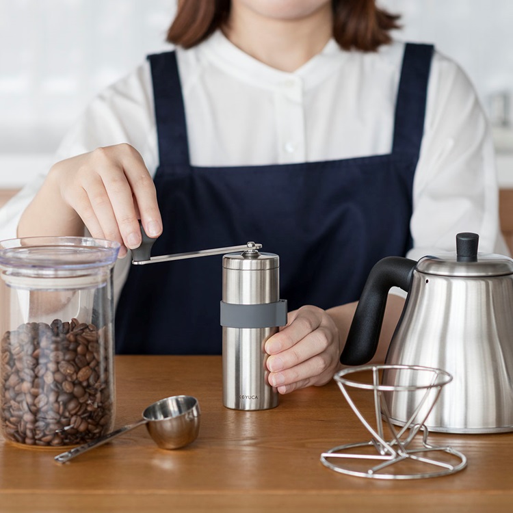 ステンレス コーヒーミル 約120ml ダークグレー