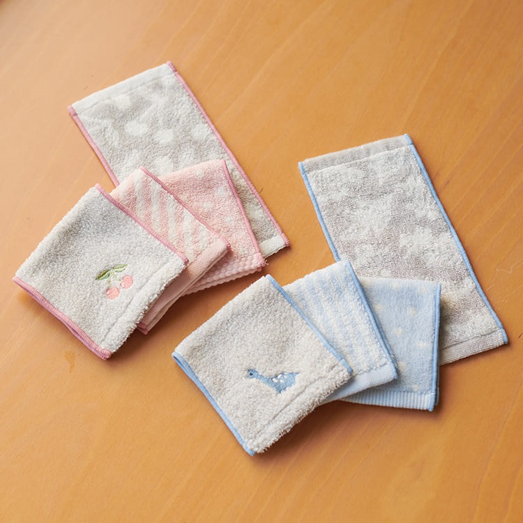 抗菌防臭Agキッズデイリーハーフハンカチ 4枚セット 10×20cm