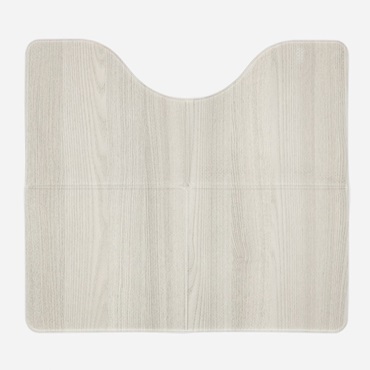 拭けるトイレマット木目 抗菌 防カビ 防炎 55×60cm アイボリー
