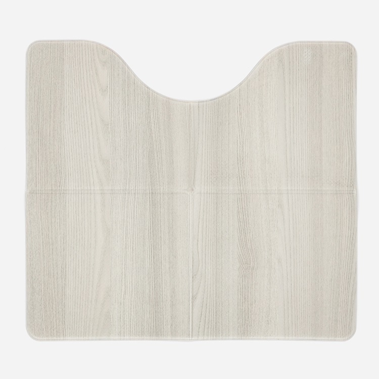 拭けるトイレマット木目 抗菌 防カビ 防炎 55×60cm アイボリー