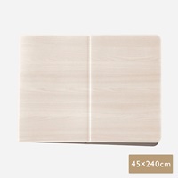 拭けるキッチンマット木目 45×240cm アイボリー | 抗菌 防カビ 防炎