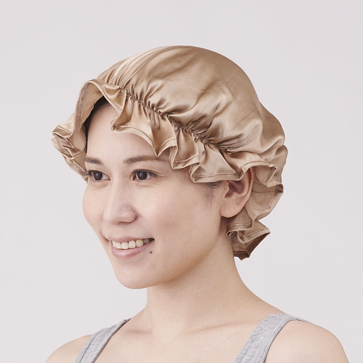 サラ艶絹ナイトヘアキャップ ショート