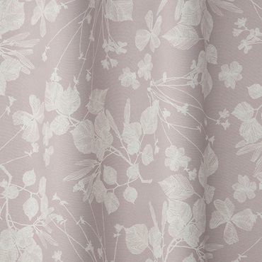 【WEB限定】遮光刺繍風花プリント（ピンク）