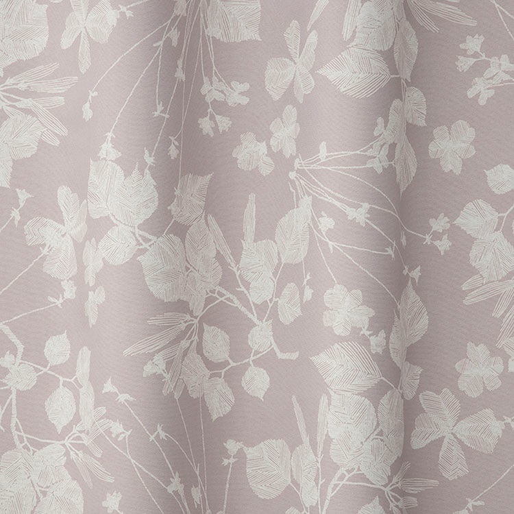 【WEB限定】遮光刺繍風花プリント（ピンク）