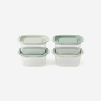 楽に洗えてフタごとレンジパック 270ml 4個セット グリーン
