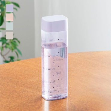 タイムマーカー付き Luart四角いウォーターボトル 480ml