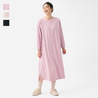 ケユカリラックスウェア 肌あたりやさしい内側綿ベロア ワンピース
