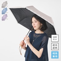 【遮光・UVカット】折畳傘 遮光レースシャンブレー