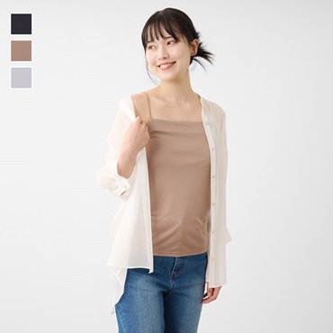 綺麗見えカップ付サテンキャミ