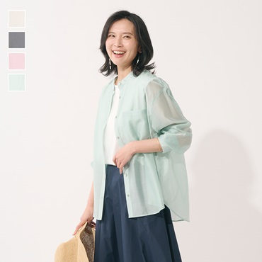 シルキーシアーポケットシャツ