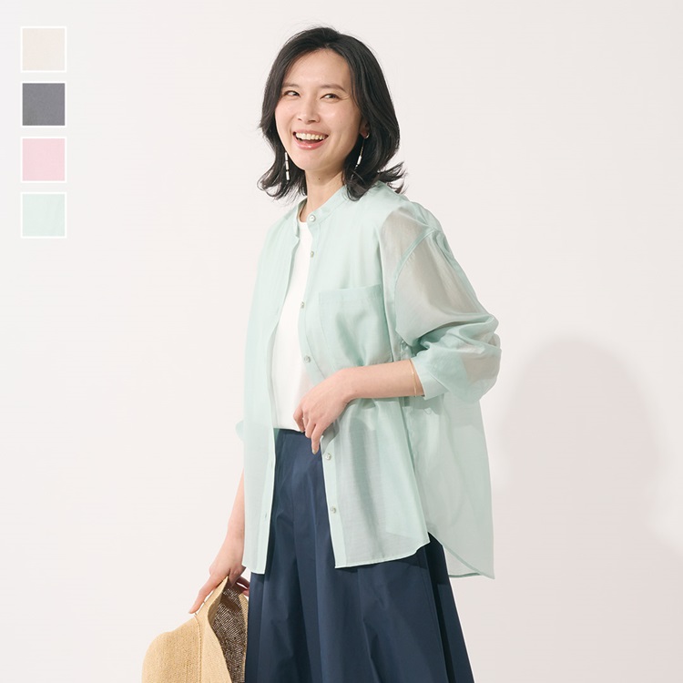 シルキーシアーポケットシャツ