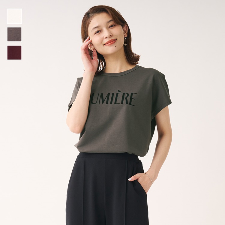 フロッキープリントTシャツ