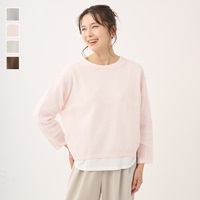メッシュ編みニットトップス